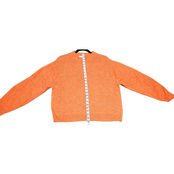 H&M Women's Orange Knit Sweater Crewneck Long Sleeve S Polyester & Acrylic Blend - Picture 7 of 8
